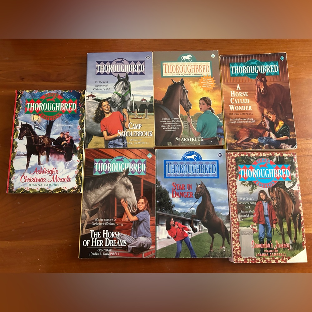 Lot of 7 Thoroughbred Horse Theme Books Joanna Campbell